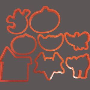 Halloween Orange Plastic Cookie Cutters Set 8